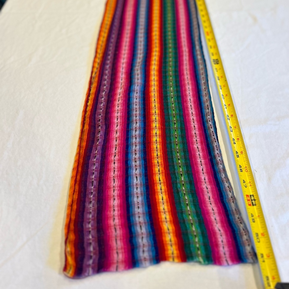 Bright Guatemalan Striped Scarf - Picture 6 of 7